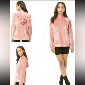 Forever 21 Velvet Hoodie, Womens